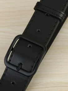 1pc Men's Square PU Fashionable Buckle Belt, Simple Casual Leather Beltcasual, Business, Boyfriend Husband Father Dad Men Gift, Daily Wear, Fashion, Teen, Outdoor, Vacation, Athletic, Travel, Street, Boho, Vintage
