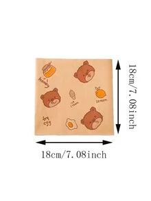 Bộ 50 Hoạt Hình Đồ Họa Bánh Sandwich Giấy Gói Nồi Chiên Không Dầu Air Fryer Bếp Nồi Chiên Không Dầu Air Fryer Lót Nồi Chiên Không Dầu Air Fryer Giấy Airfryer Air Frier - màu nâu - Xem 2