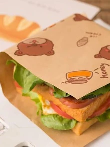 Bộ 50 Hoạt Hình Đồ Họa Bánh Sandwich Giấy Gói Nồi Chiên Không Dầu Air Fryer Bếp Nồi Chiên Không Dầu Air Fryer Lót Nồi Chiên Không Dầu Air Fryer Giấy Airfryer Air Frier - màu nâu - Xem 5