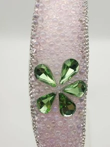 1pc Women Rhinestone Flower & Bead Decor Glamorous Headband For Daily Life - Multicolor - View 2