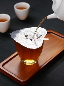 1pc Stainless Steel Tea Strainer, Modern Leaf Shaped Tea Strainer For Home Back To School - Silver - View 4