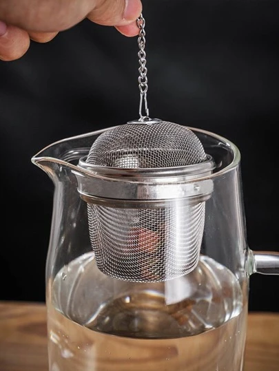 1pc Stainless Steel Tea Filter, Minimalist Portable Tea Filter For Kitchen Back To School