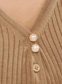 2入組假珍珠裝飾胸針 - 金色 - 查看 1