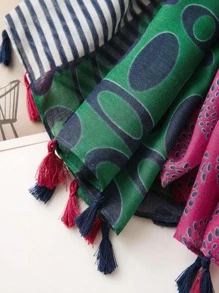 Boho Beach Accessories 1pc Simple Printed Scarf New Women Silk Scarf Spring Summer Sunscreen Beach Towel Warm Neck Wraps Scarf Shawl Accessories Women - Multicolor - View 8