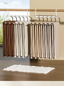 Percha para pantalones de acero inoxidable 6 en 1, soporte de almacenamiento plegable, percha para pantalones multifuncional - Negro - Ver 7