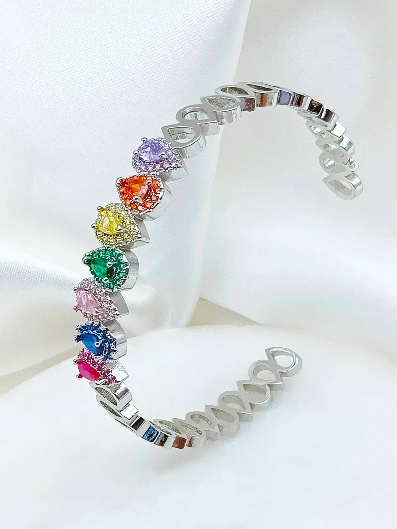 Vòng tay trang trí bằng đá khối Zirconia - Nhiều màu - Xem 1
