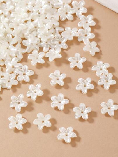 100 st/pack Pearl-Color Small Peach Blossom Flower DIY Hantverk Armband Halsband Tillbehör, Enkelt hantverk blomsterarrangemang, Lämplig för Krukdekoration, Hantverksförsörjning, Kläddekoration