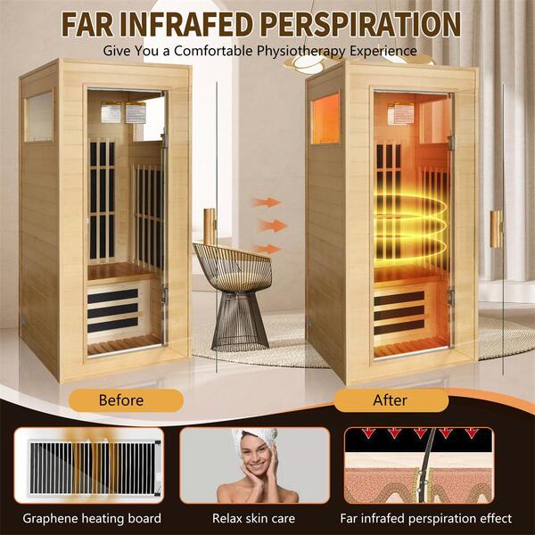 Single Graphene Far Infrared Sauna Room Dual Audio Bluetooth SHEIN USA