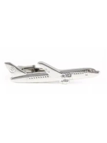Pisacorbata modelo Avión Aviación Pin para Corbata - Plateado - Ver 1