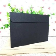10入組素色信封，學生用極簡便攜信封 - 黑色 - 查看 1