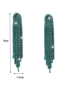 Brinco De Cristal Com Franjas Longas E Cores Do Arco-íris Para Mulheres, 1 Par