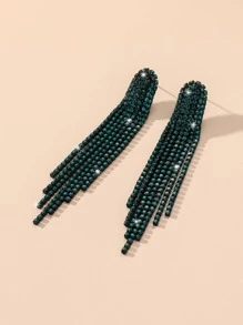 Brinco De Cristal Com Franjas Longas E Cores Do Arco-íris Para Mulheres, 1 Par