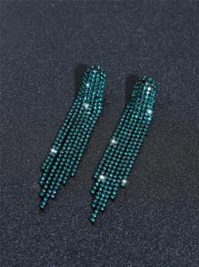 Brinco De Cristal Com Franjas Longas E Cores Do Arco-íris Para Mulheres, 1 Par