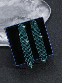 Brinco De Cristal Com Franjas Longas E Cores Do Arco-íris Para Mulheres, 1 Par