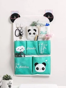 1pc Panda Pattern Wall Hanging Storage Bag - Multicolor - View 2