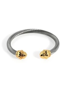 1 pieza Pulsera abierta de acero inoxidable girante - Multicolor - Ver 4