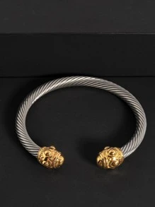 1 pieza Pulsera abierta de acero inoxidable girante - Multicolor - Ver 1