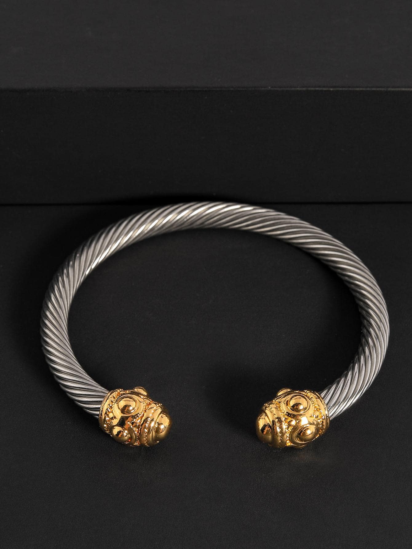 1 pieza Pulsera abierta de acero inoxidable girante - Multicolor - Ver 1