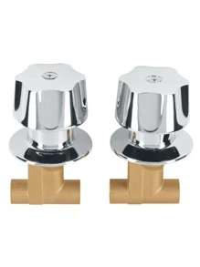 Jgo 2 llaves empotrar soldables c/manerales metálicosbasic e-652b - A - Ver 1