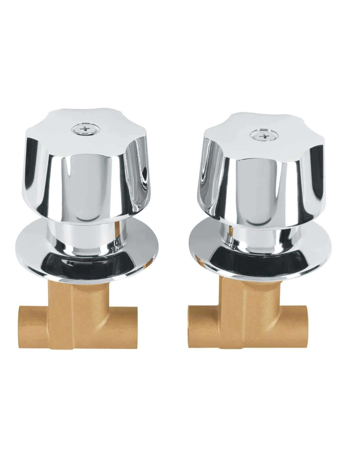 Jgo 2 llaves empotrar soldables c/manerales metálicosbasic e-652b - A - Ver 1