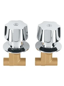 Jgo 2 llaves empotrar soldables c/manerales metálicosbasic e-652b - A - Ver 3