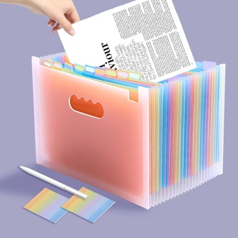 25 couches, Chemise de classement transparente extensible A4, Sac de rangement arc-en-ciel pour étudiant, peut contenir 2000 feuilles, convient pour le bureau, la maison, l'école, 1 pièce/2 pièces/3 pièces