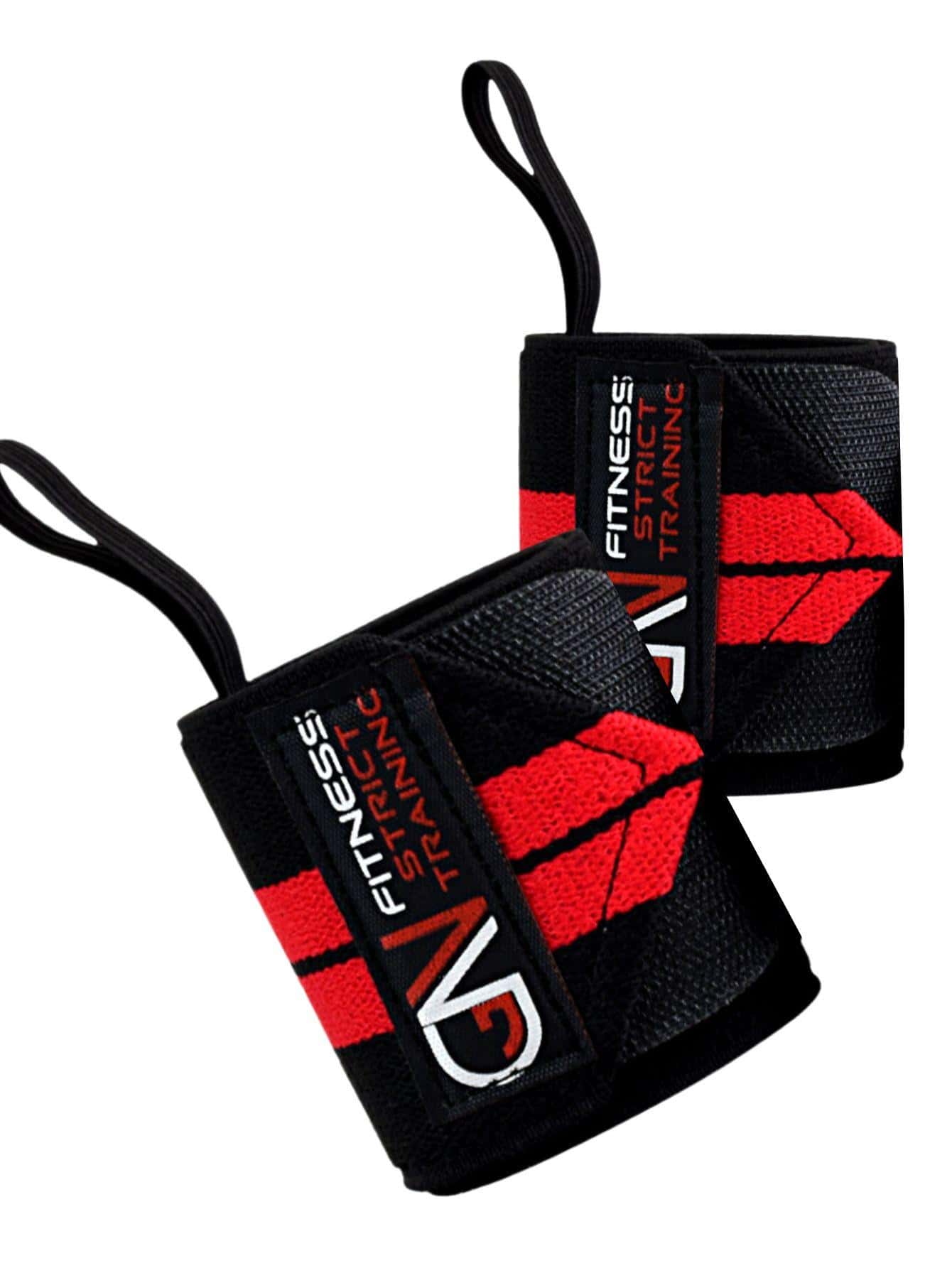 GN FITNESS Wristbands For Gym - Wrist Wraps - Sports Wristbands - Sports Wristband - Pair Wristband - Crossfit Wristbands - Powerlifting Wristbands - Protect And Stabilize Your Wrists - 紅色 - 查看 1