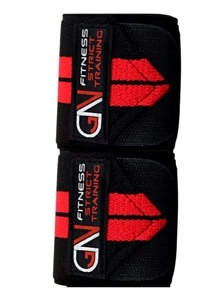 GN FITNESS Wristbands For Gym - Wrist Wraps - Sports Wristbands - Sports Wristband - Pair Wristband - Crossfit Wristbands - Powerlifting Wristbands - Protect And Stabilize Your Wrists - 紅色 - 查看 3