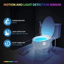 1pc Toilet Night Light Smart PIR Motion Sensor Bathroom Waterproof Backlight For Toilet - White - View 6