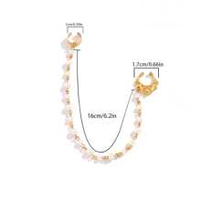 1pc Faux Pearl Decor Ear Cuff With Nose Cuff - Gold - View 4