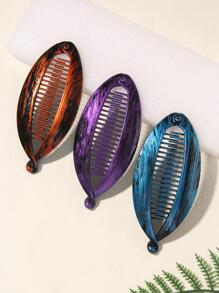 大号鱼夹彩绘塑料发夹 马尾夹 豆夹 香蕉夹 扁鱼夹 3件套 - 彩色 - 查看 1