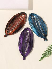 大号鱼夹彩绘塑料发夹 马尾夹 豆夹 香蕉夹 扁鱼夹 3件套 - 彩色 - 查看 2
