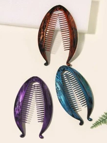 大号鱼夹彩绘塑料发夹 马尾夹 豆夹 香蕉夹 扁鱼夹 3件套 - 彩色 - 查看 3