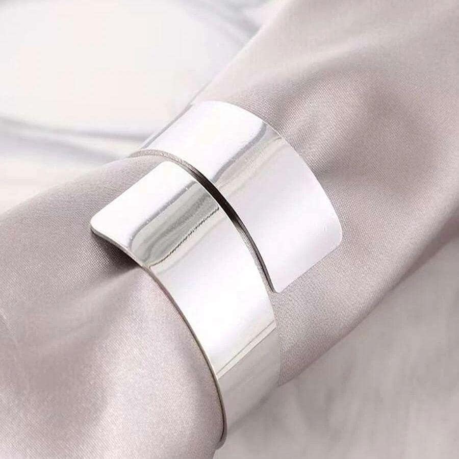 6pcs Stainless Steel Napkin Ring - Silver - View 1