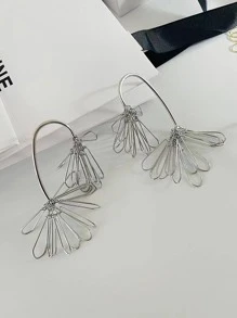 花耳墜 - 銀色 - 查看 1