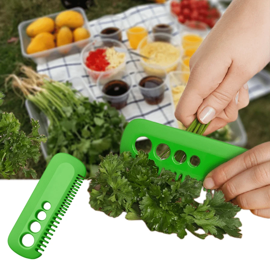 1pc Herb Stripper Leaf Remover, Portable Tool For Camping And Kitchen - Green - View 1