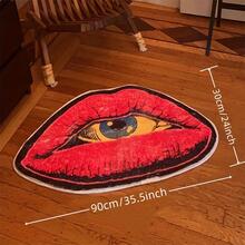 Lip Print Floor Mat - Red - View 6