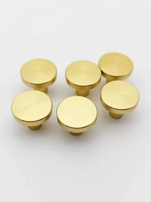 1英寸鋁合金單孔圓形抽屜把手,6入組/套金屬質感鋁型材衣服鉤門把手 - 查看 1