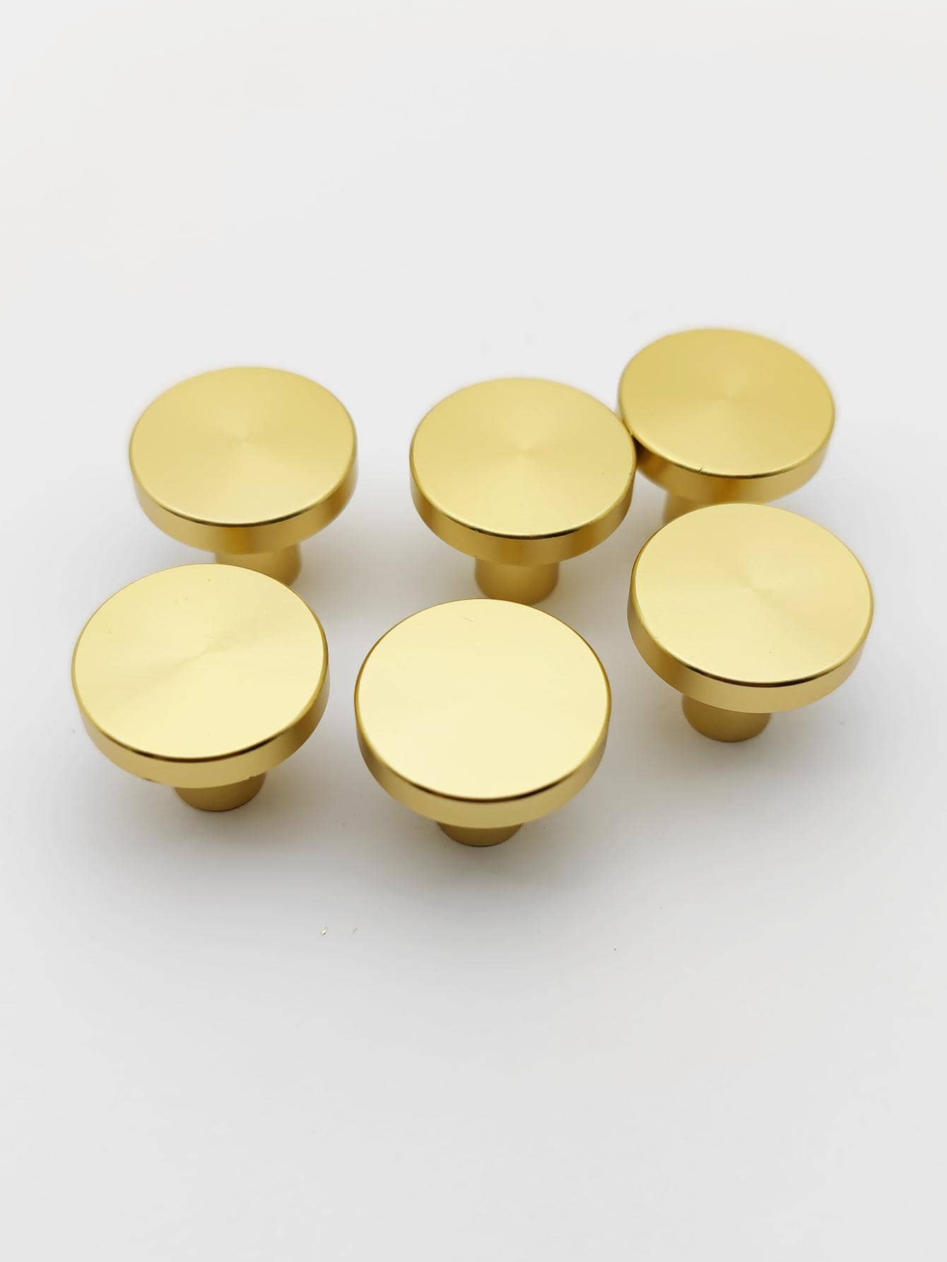 1英寸鋁合金單孔圓形抽屜把手,6入組/套金屬質感鋁型材衣服鉤門把手 - 查看 1