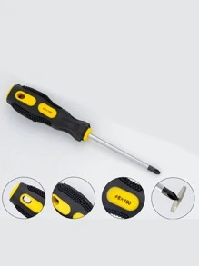 1pc Stainless Steel Screwdriver, Classic Magnetic Maintenance Tool For Household - Black - View 3