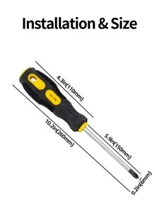 1pc Stainless Steel Screwdriver, Classic Magnetic Maintenance Tool For Household - Black - View 7