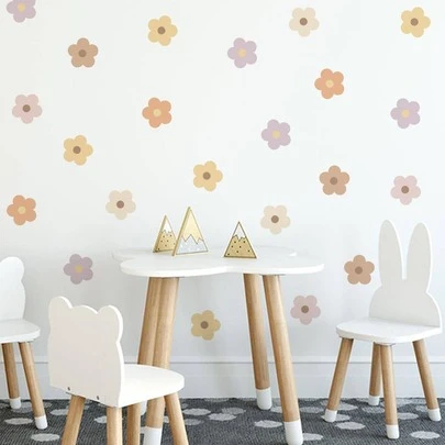 1 套 PVC 墙贴，现代花卉图案家居墙贴，贴纸，墙贴花，家居装饰乙烯基贴花，春季装饰品让您的家焕然一新，Rama 装饰贴纸