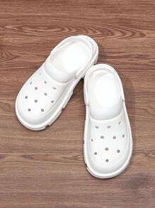 Cool White Clogs For Men, Hollow Out Vented Clogs - White - View 3