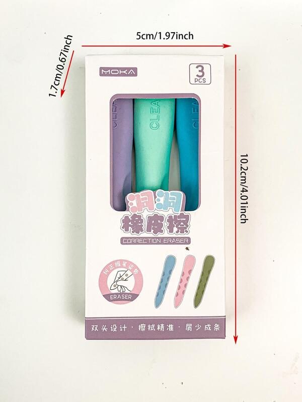 3pcs Plain Eraser Set, Modern Portable Eraser For Student SHEIN USA