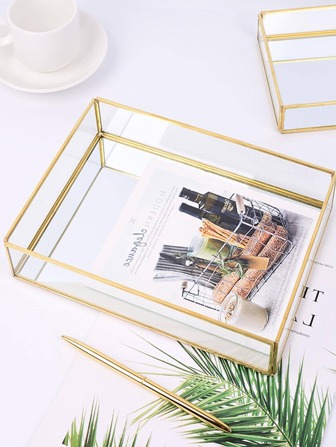 1個透明珠寶收納盤,極簡風格珠寶盤適用於家居,情人節禮物