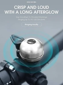 1pc Two Tone Copper Cycling Bicycle Bell - Silver - View 4