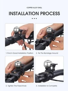 1pc Two Tone Copper Cycling Bicycle Bell - Silver - View 8