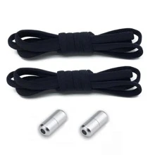 DIEKLSJFK 2 件装带扣黑色免系带鞋带，现代免系带鞋带，适合运动鞋、休闲鞋、白鞋、篮球鞋、训练鞋、跑步鞋夏季 - 黑色 - 查看 2