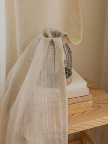 Striped Pattern Single Panel Sheer Curtain, Modern Polyester Light Filtering Privacy Sheer Curtain For Living Room And Bedroom - Multicolor - View 11