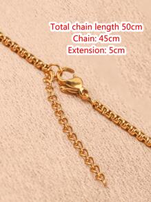 5pcs Stainless Steel Total Length 50cm Bead Chain Cross O Ripple Chain Necklace Plated Gold 5cm Adjustable Chain Lobster Clasp DIY Necklace - Gold - View 4